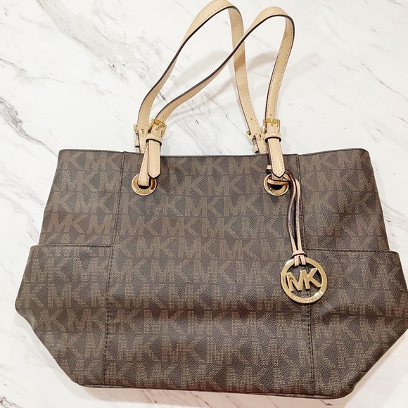 Brown and Tan Michael Kors Tote Purse - Picture 4 of 11